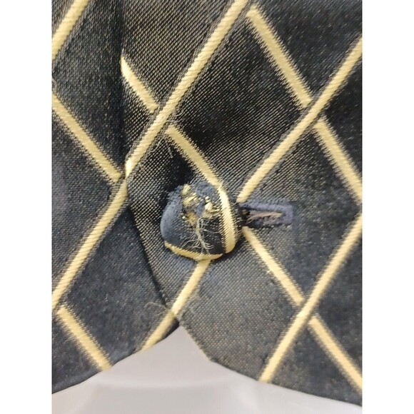 Vtg LAZIO COMO ITALY Classic Fit Vest Black Gold Argyle Diamon Pattern Sz M - Picture 3 of 9